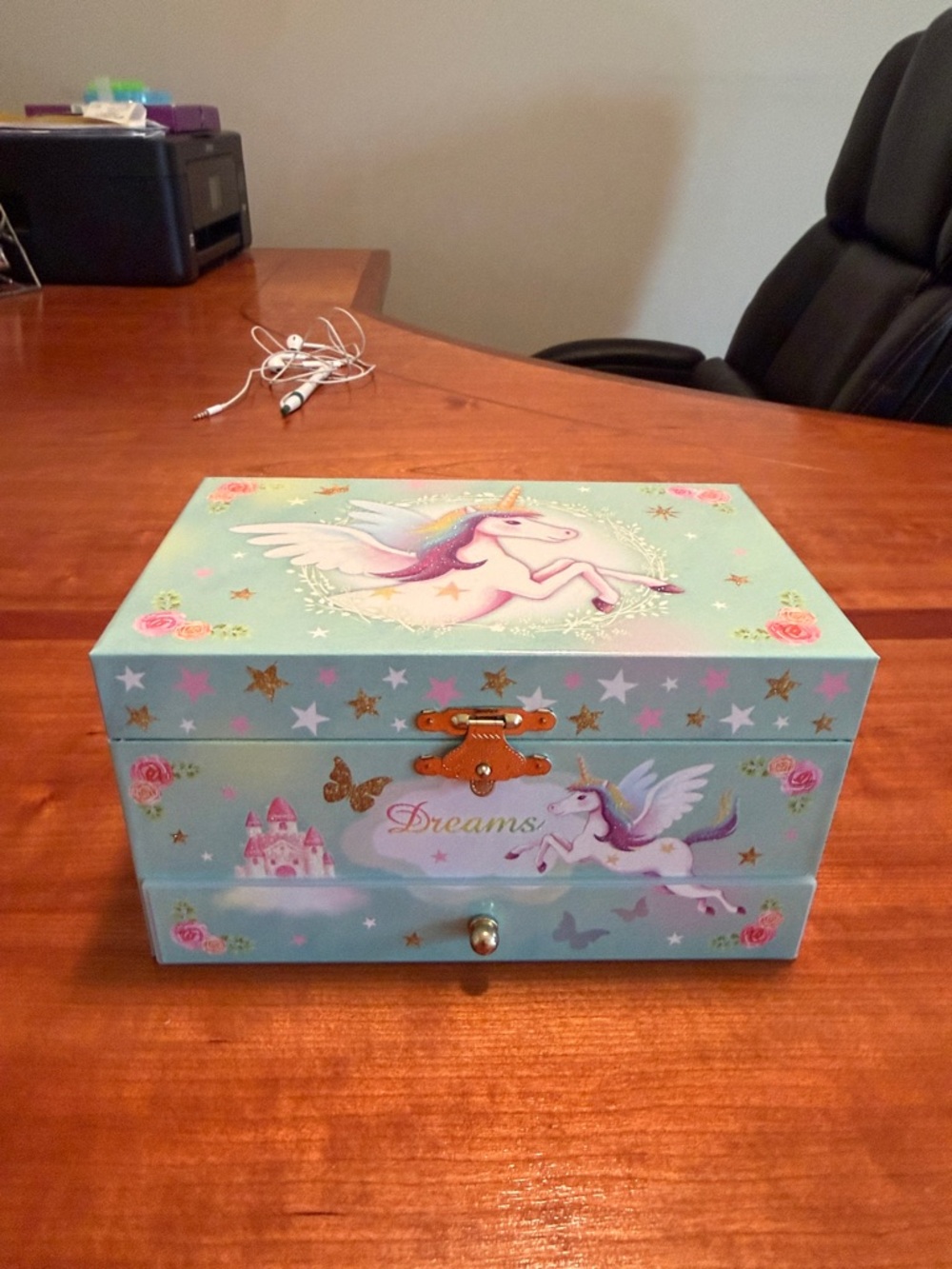 Unicorn Dreams Jewelry Box - Mint with Pastel Accents